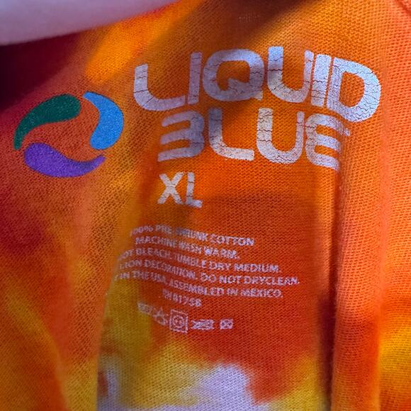 Grateful Dead Tie Dye Tee Shirt Liquid Blue XL Skeleton Roses Bear Retro - Picture 5 of 6